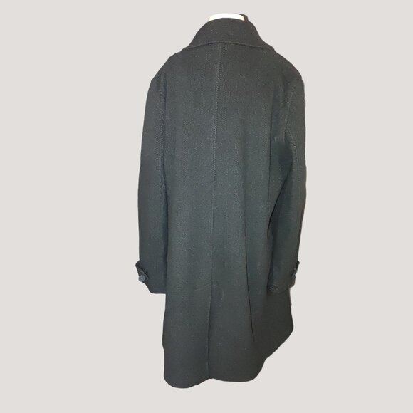 Brooks Brothers Wool Blend Black Duffle Coat Toggle Closures Size 12 - Picture 12 of 12